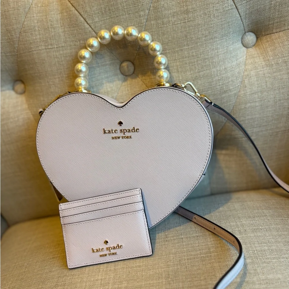 Kate Spade Heart Crossbody Bag with Pearl Handle - Lavender